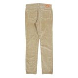 LEVI'S Womens Beige Slim Straight Cotton Trousers W29 L30 Slim Fit Zip Closure