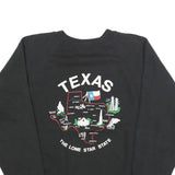 HANES Womens Black Texas Sweatshirt Crew Neck L Cotton Blend Pullover Casual
