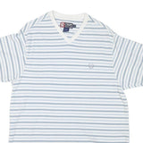 CHAPS RALPH LAUREN Mens White & Blue Striped Classic T-Shirt XL Short Sleeve