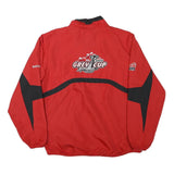REEBOK Mens Red Grey Cup 2009 Track Jacket M Polyester Blend Zip Plain