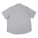 TOMMY HILFIGER Mens Light Grey & White Polka Dot Shirt XL Button Short Sleeve