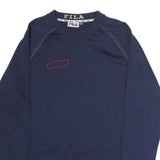 FILA Mens Navy Blue Crew Neck M Cotton Logo Sweatshirt