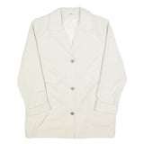 Womens Cream Button Jacket UK 14 Polyester Blend Plain Classic Long Sleeve