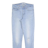 LEVI'S 311 Womens Jeans Light Blue Slim Skinny Denim W29 L32 Distressed Zip