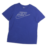 NIKE Mens Blue L T-Shirt Short Sleeve Crew Neck Cotton Sport Casual