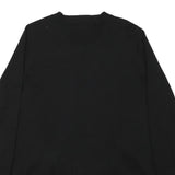 DKNY Womens Black Plain Jumper Crew Neck Basic Knit L Cotton Blend