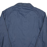 Mens Navy Blue Nylon Jacket L Button Closure Plain Lightweight Casual