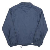 Mens Navy Blue Nylon Jacket L Button Closure Plain Lightweight Casual