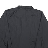TRI-MARK Mens Black XL Nylon Coach Jacket Plain Button Closure Casual