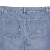 LEE Womens Blue Denim Mini Skirt Cotton Blend Casual Pockets Size M