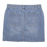LEE Womens Blue Denim Mini Skirt Cotton Blend Casual Pockets Size M