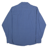 WRANGLER Mens Blue Check Shirt L Cotton Blend Long Sleeve Button Front Casual