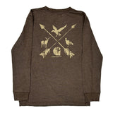 Age 10-12 Carhartt Graphic Long Sleeve T-Shirt - Medium Brown Cotton