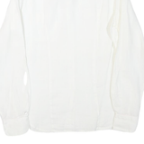 TOMMY HILFIGER Womens White Cotton Blend Shirt M Classic Button-Down Long Sleeve