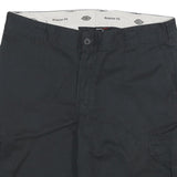 DICKIES Mens Black Cargo Cotton Blend Shorts XL W36 Workwear Casual Pockets