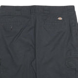 DICKIES Mens Black Cargo Cotton Blend Shorts XL W36 Workwear Casual Pockets