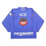 OCHSNER HOCKEY Mens Blue Troischene Hockey Club XS Long Sleeve V-Neck Graphic