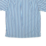 NAUTICA Mens Blue & White Striped Shirt L Cotton Blend Casual Button Front