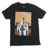 2PAC Mens Black Graphic T-Shirt M Short Sleeve Crew Neck Rapper Print
