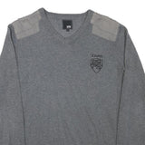 JACK AND JONES Mens Grey Cotton Blend Casual V-Neck Regular Fit Jumper S