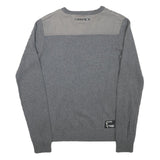 JACK AND JONES Mens Grey Cotton Blend Casual V-Neck Regular Fit Jumper S