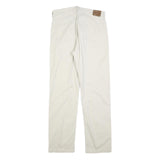 LEE COOPER Mens Cotton Blend White Regular Straight Trousers W33 L34 Classic Zip
