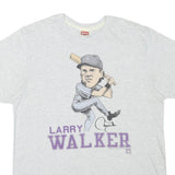 HOMAGE Mens White Larry Walker Graphic T-Shirt L Short Sleeve Crew Neck Baseball