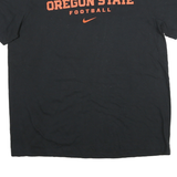 NIKE Mens Black Oregon State Football T-Shirt L Short Sleeve Crew Neck Cotton
