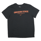NIKE Mens Black Oregon State Football T-Shirt L Short Sleeve Crew Neck Cotton