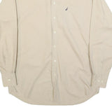 NAUTICA Mens Beige Cotton Button Down Shirt L Classic Fit Long Sleeve Casual