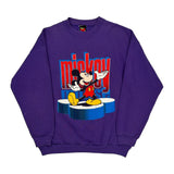 Mickey Unlimited Cartoon Sweatshirt - Large Purple Cotton