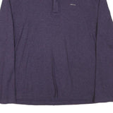 CALVIN KLEIN Mens Purple Jumper Pullover Plain Crew Neck Basic Knit L Cotton