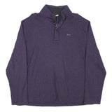 CALVIN KLEIN Mens Purple Jumper Pullover Plain Crew Neck Basic Knit L Cotton