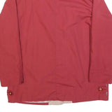 Womens Red & Cream Button Cotton Blend Jacket L Plain Stylish Lightweight