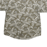 WOOLRICH Mens Green & Cream Tropical Print Shirt L Cotton Blend Summer Casual