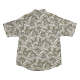 WOOLRICH Mens Green & Cream Tropical Print Shirt L Cotton Blend Summer Casual