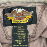 Harley Davidson Spellout Long Sleeve T-Shirt - Medium Brown Cotton