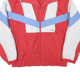 GOLDEN TEAM Mens Red White & Blue Jacket L Polyester Blend Plain Zip Sportswear