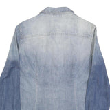 ESPRIT DENIM Womens Blue Ombre Denim Shirt M Casual Long Sleeve Button Up
