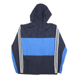 ADIDAS Mens Blue & Navy Hooded Zip Jacket L Polyester Blend Sportswear