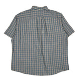 Monroe Ralph Lauren Checked Short Sleeve Shirt - XL Blue Cotton