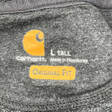 Carhartt Spellout Hoodie - Large Gray Cotton Blend