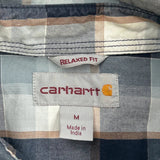 Vintage Carhartt Checked Short Sleeve Shirt - Medium White Cotton