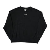 Nike Center Swoosh Sweatshirt - Large Black Cotton