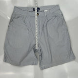 Polo By Ralph Lauren Striped Chino Shorts - 32W 8L Blue Cotton