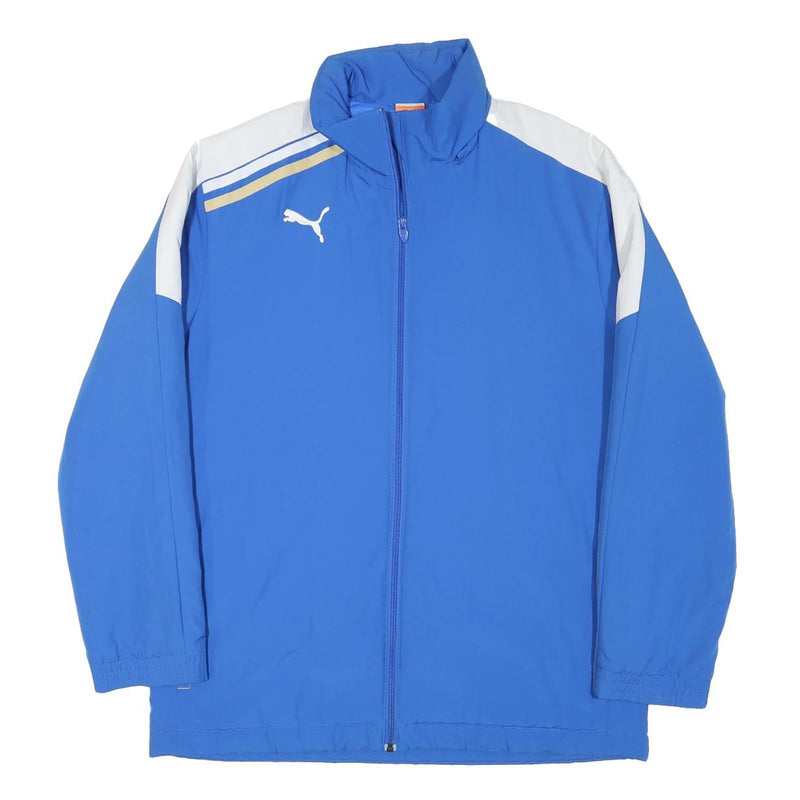 PUMA Mens Blue & White Zip Up Jacket M Polyester Blend Sportswear Activewear