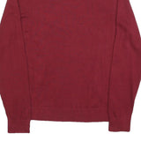 TOMMY HILFIGER Mens Maroon Plain V-Neck Basic Knit Jumper XL Cotton