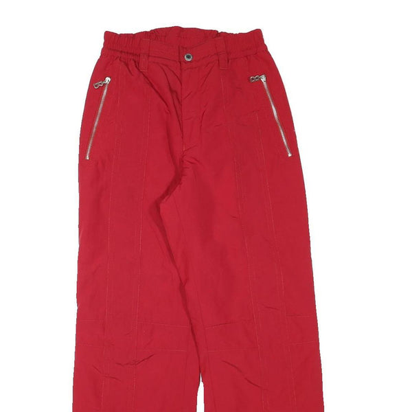 BOGNER Lined Womens Red Relaxed Fit Zip Closure Trousers W25 L28 Casual