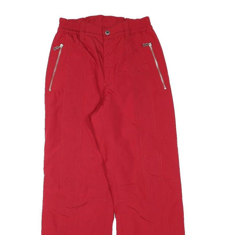 BOGNER Lined Womens Red Relaxed Fit Zip Closure Trousers W25 L28 Casual