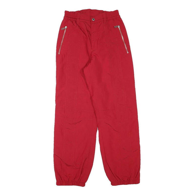 BOGNER Lined Womens Red Relaxed Fit Zip Closure Trousers W25 L28 Casual